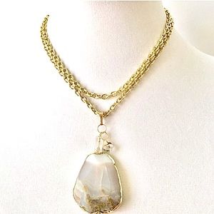 Sapanyu Designer 18K Gold Chain & Agate Pendant Necklace